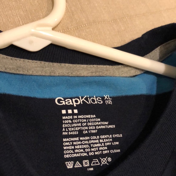 GAP logo striped short sleeve tee; XL/12 - Picture 3 of 4